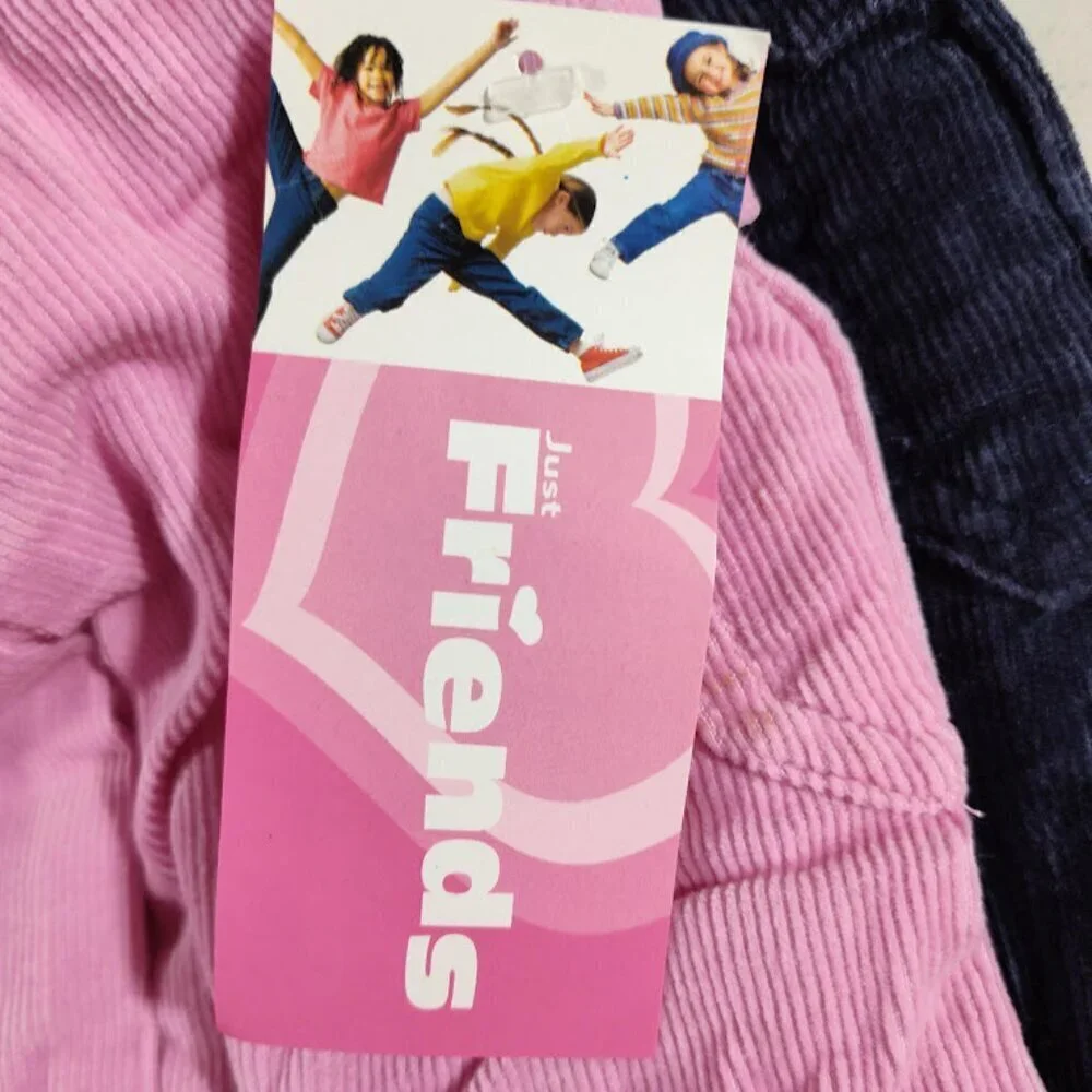 2 Just Friends Girl Corduroy 100% Cotton Y2K Skirts Pink and Navy Size 6 NWTs